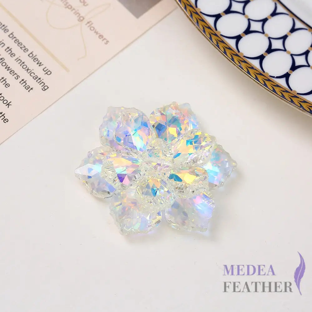 Multi-colour DIY Crystal Rhinestone Flower White