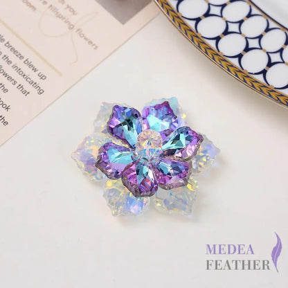 Multi-colour DIY Crystal Rhinestone Flower White + lilac