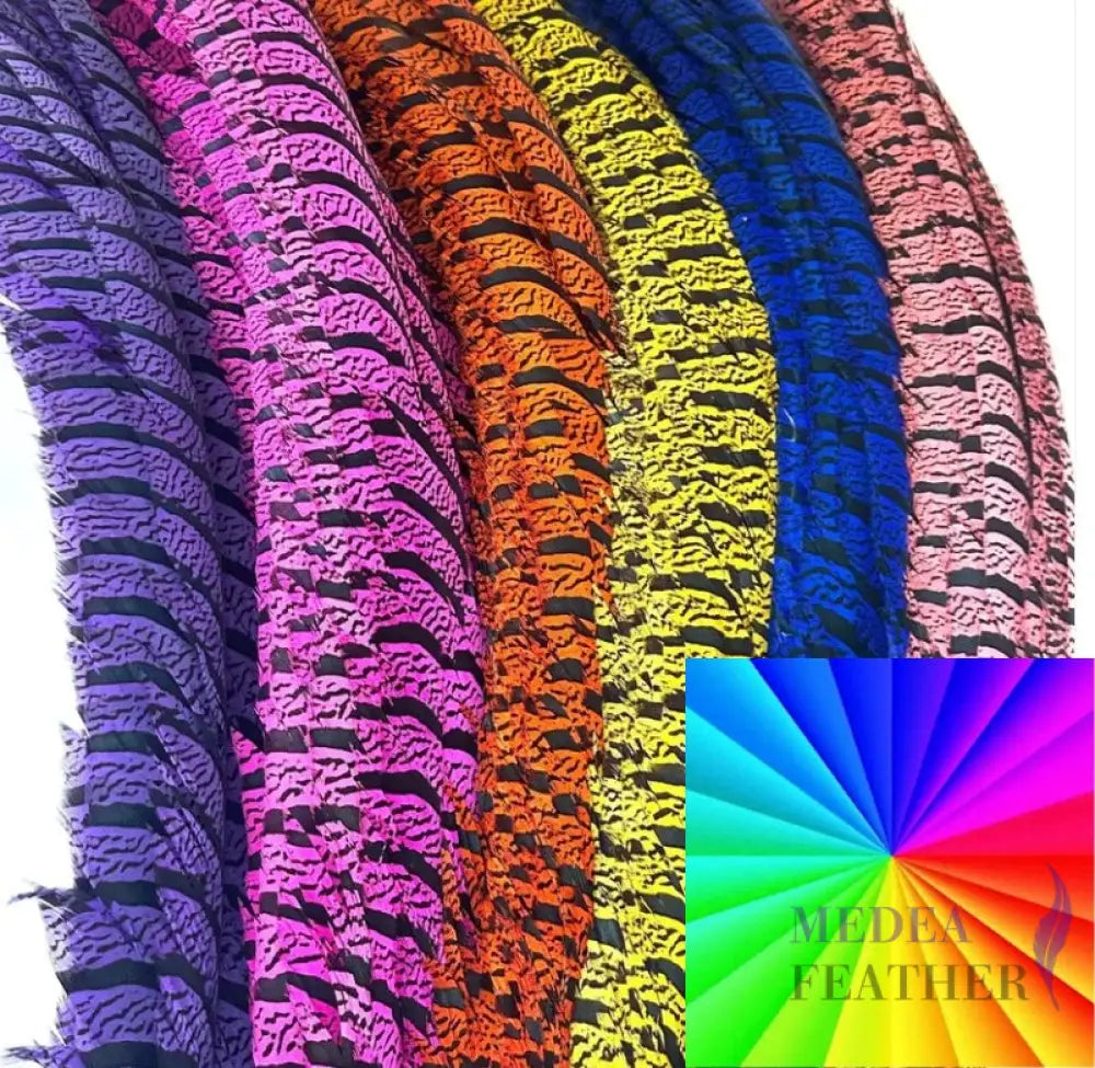 Multi-colour Lady Amherst Pheasant Centre Tail Feather (70-75cm) SF028 Custom-Please add text below / 1 Piece