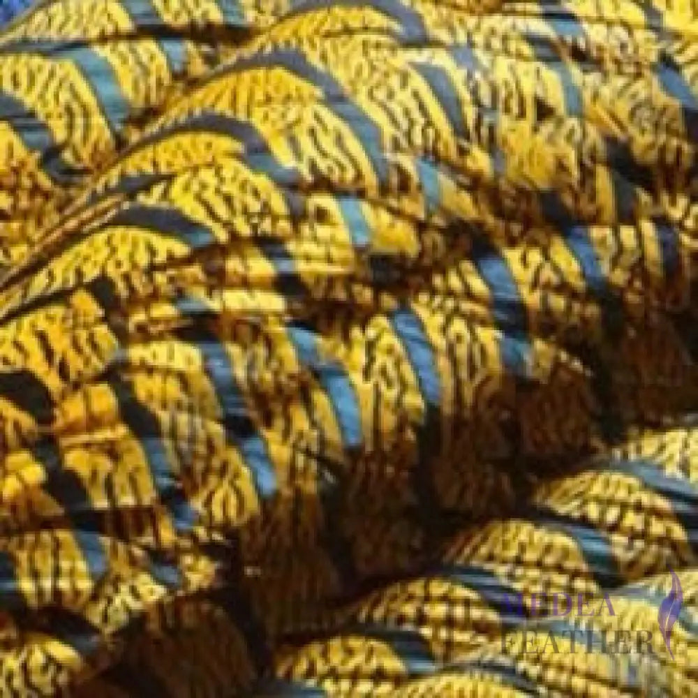 Multi-colour Lady Amherst Pheasant Tail Feather (80-90cm) Yellow / 1 Piece
