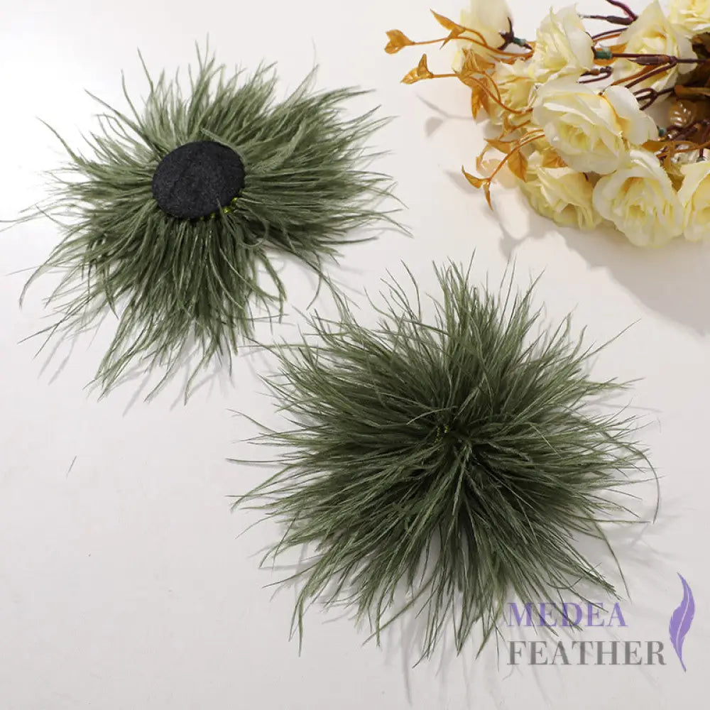 Ostrich Feather Flower - dark green