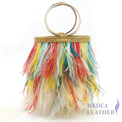 Ostrich Feather Handbag FB01 Multicolor