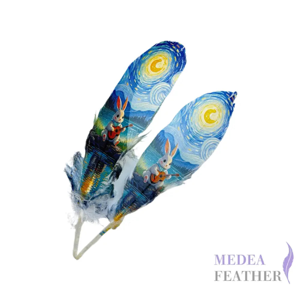 Patterned Goose Feather-Pack of 5 - Floral 01