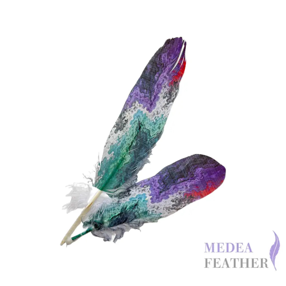 Patterned Goose Feather-Pack of 5 - Floral 04