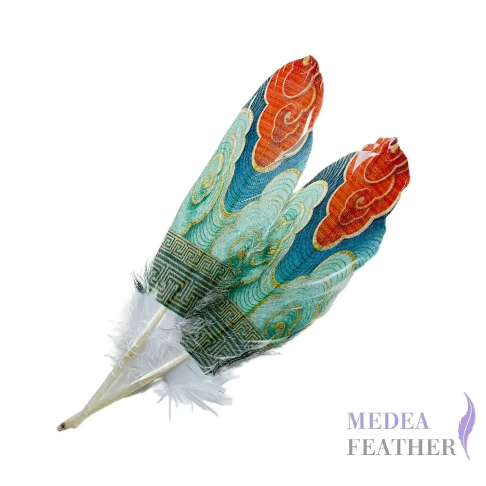 Patterned Goose Feather-Pack of 5 - Floral 05