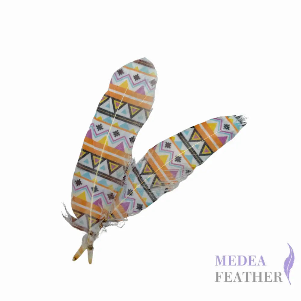 Patterned Goose Feather-Pack of 5 - Floral 06