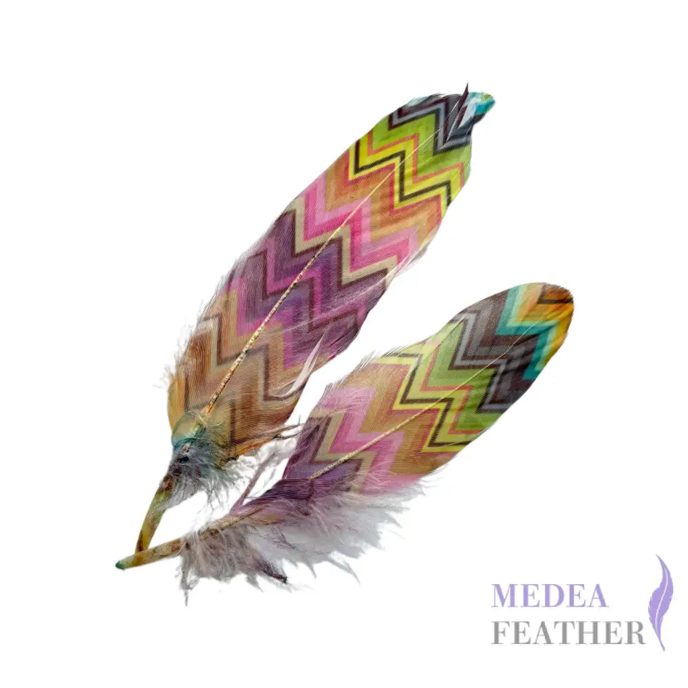 Patterned Goose Feather-Pack of 5 - Floral 07