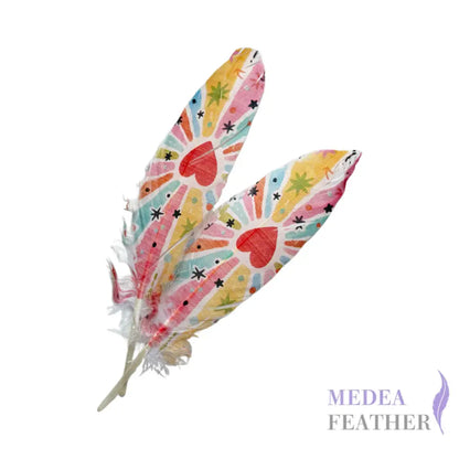 Patterned Goose Feather-Pack of 5 - Floral 09