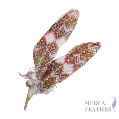 Patterned Goose Feather-Pack of 5 - Floral 10