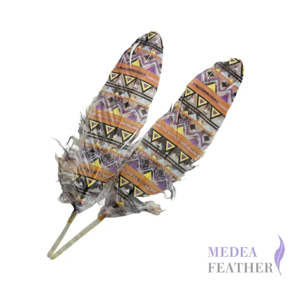 Patterned Goose Feather-Pack of 5 - Floral 11