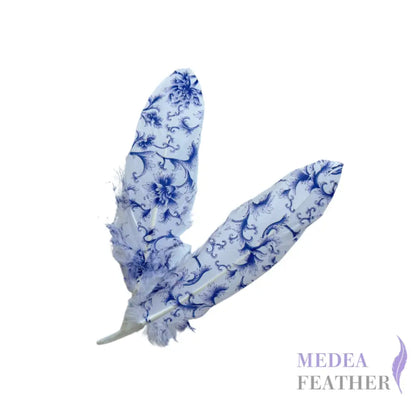 Patterned Goose Feather-Pack of 5 - Floral 14
