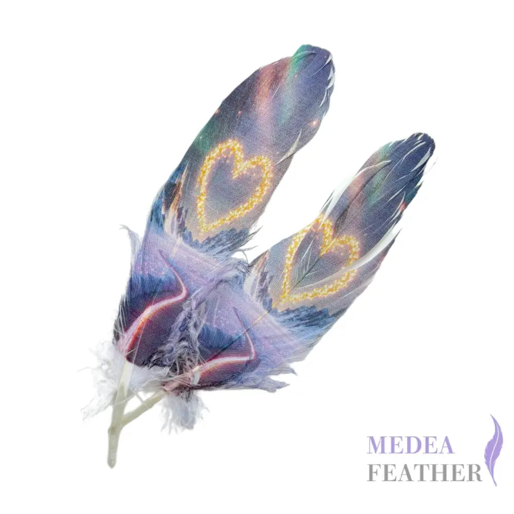 Patterned Goose Feather-Pack of 5 - Floral 17