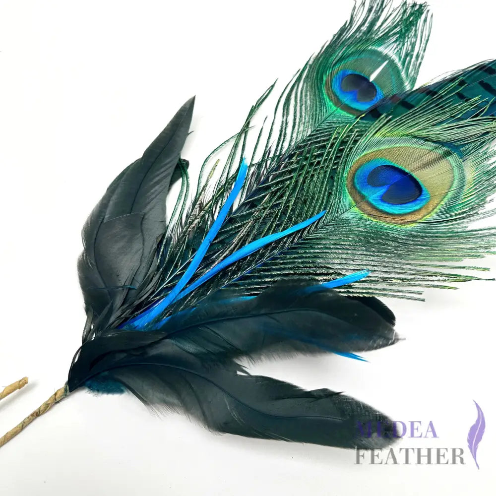 Peacock Eyes and Ringneck Pheasant Tail Feather Mount Custom - Please add text below