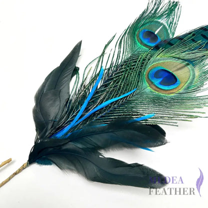 Peacock Eyes and Ringneck Pheasant Tail Feather Mount Custom - Please add text below