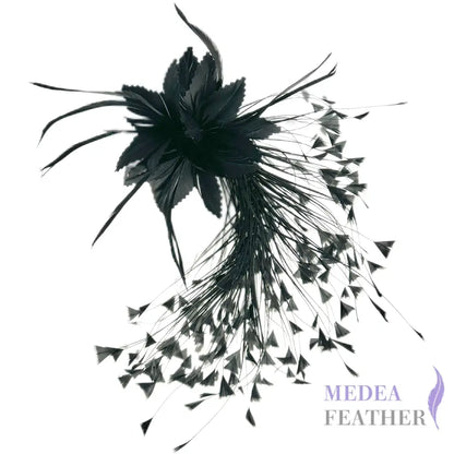 Peacock Hair Diamond Tip and Goose Feather Flower Mount