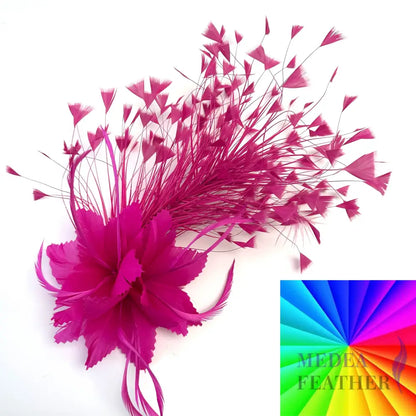 Peacock Hair Diamond Tip and Goose Feather Flower Mount Custom - Please add text below