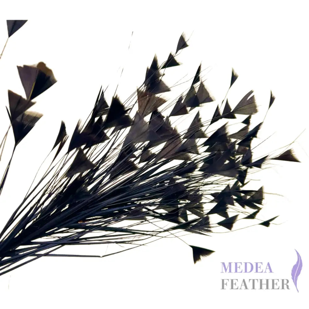 Peacock Hair Diamond Tip Feather Mount for Millinery & Fascinator Making - FM001 - #64slate black