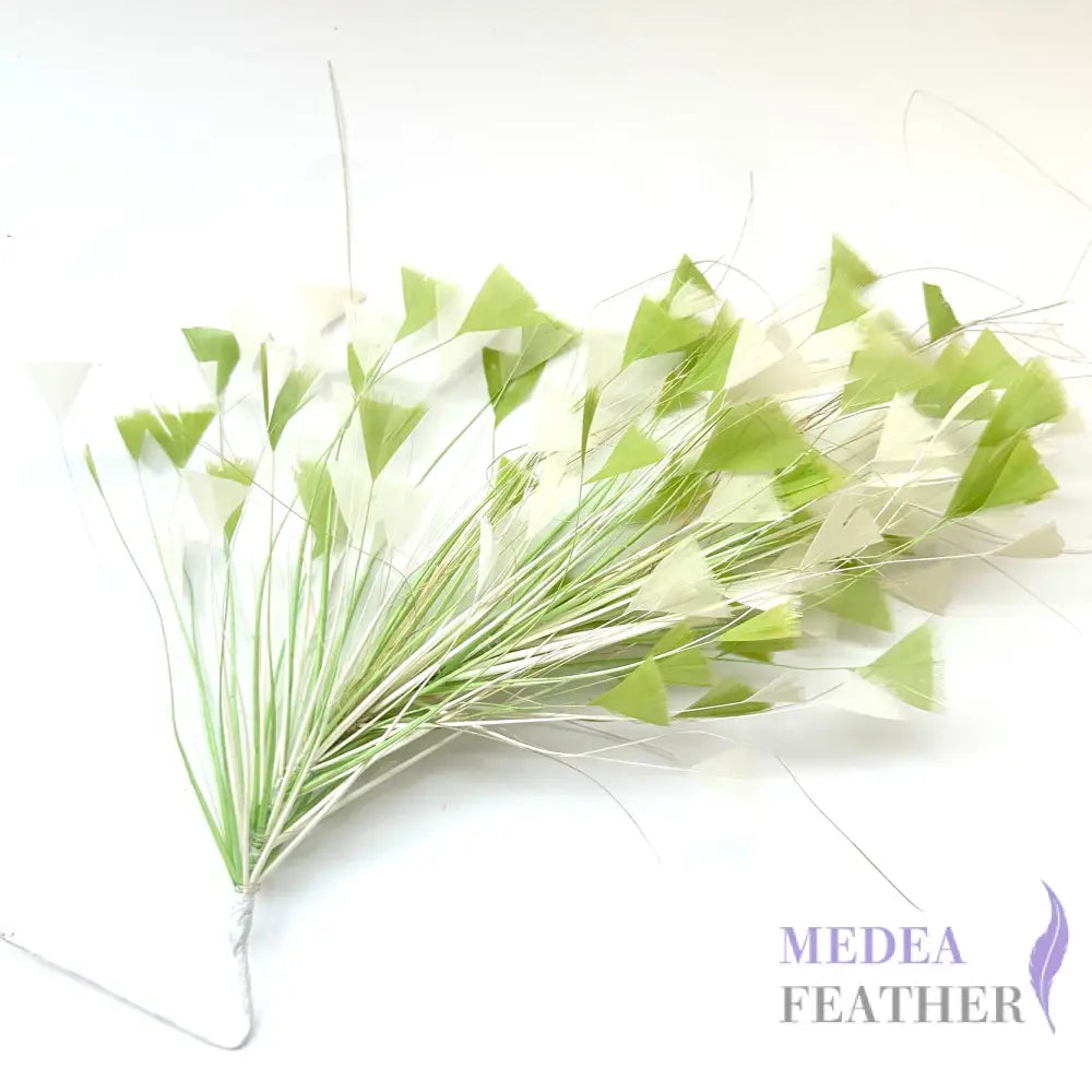 Peacock Hair Diamond Tip Mount #01 ivory & #88 green banana