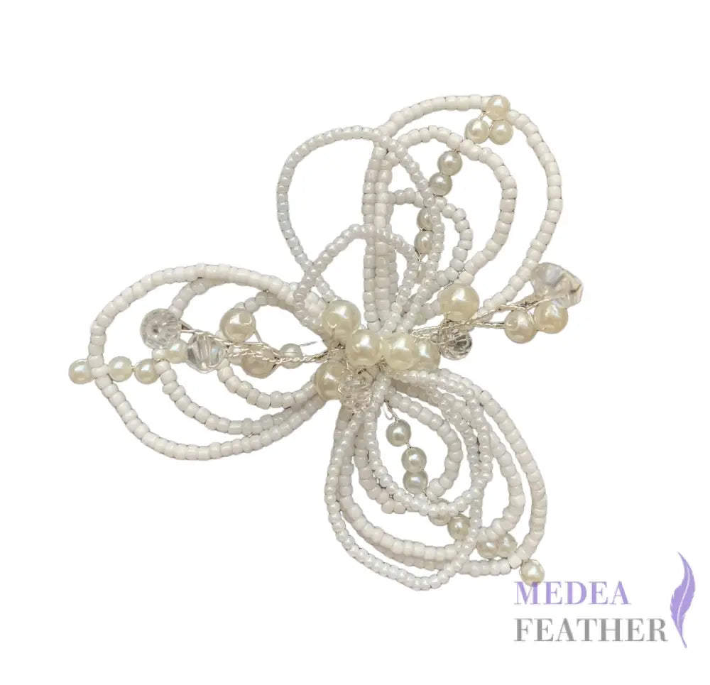 Pearl Beaded Butterfly Applique