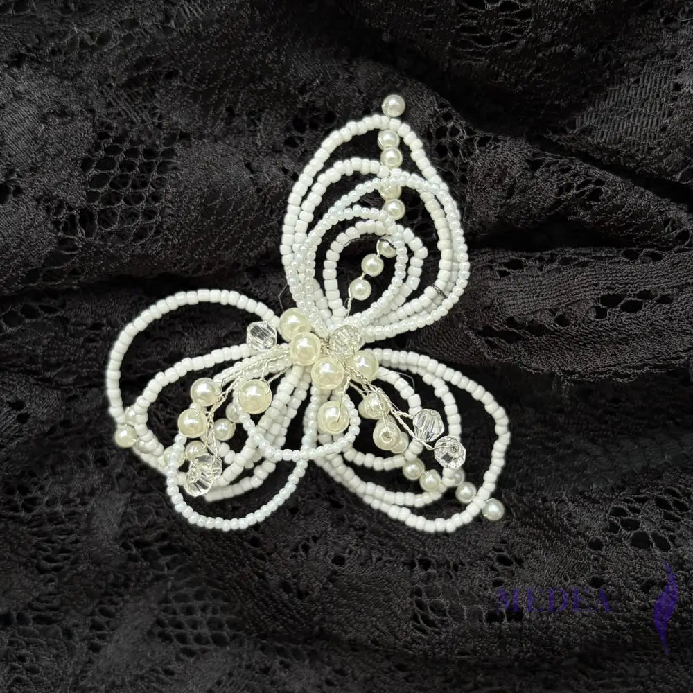 Pearl Beaded Butterfly Applique