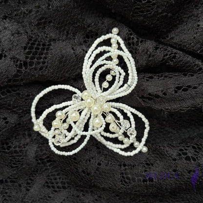 Pearl Beaded Butterfly Applique
