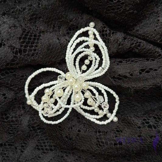 Pearl Beaded Butterfly Applique