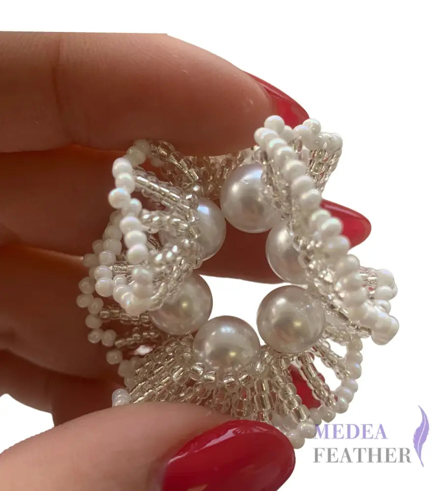 Pearl Blossom Beaded Motif-Pack of 2