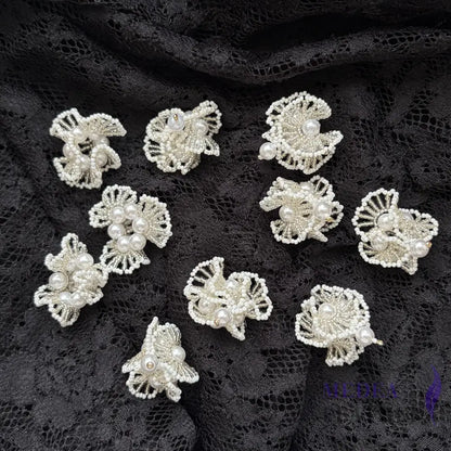 Pearl Blossom Beaded Motif-Pack of 2