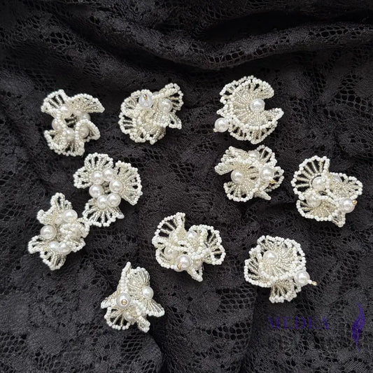 Pearl Blossom Beaded Motif-Pack of 2