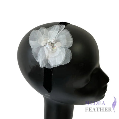 Pearl Rhinestone Beaded Chiffon Flower-Pack of 2