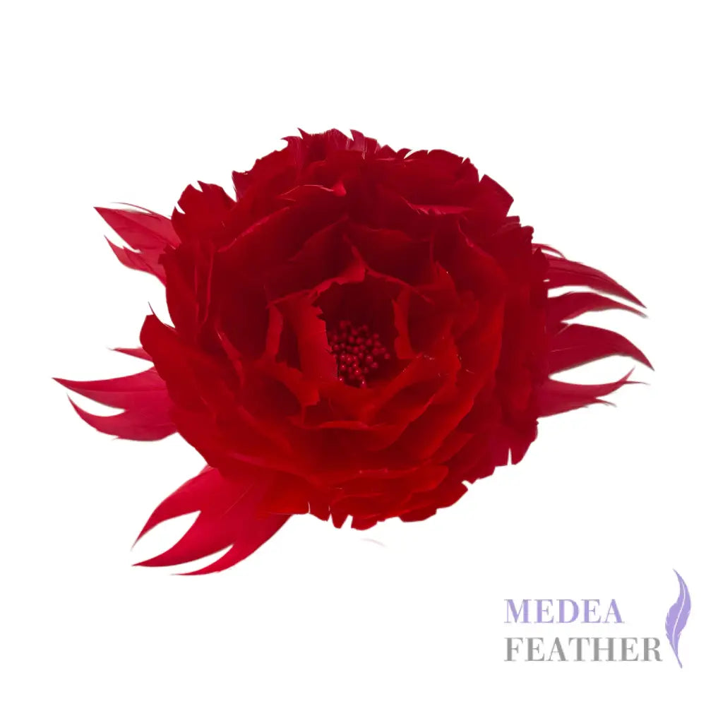 Penoy Goose Feather Flower Millinery Hat Mount FM047 #23 tango red