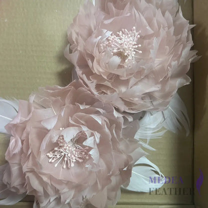 Penoy Goose Feather Flower Millinery Hat Mount FM047 - #44 pale blush