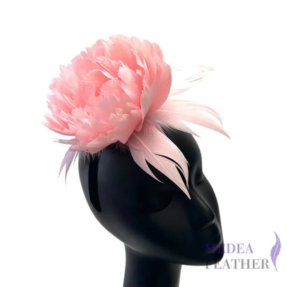 Camellia Goose Feather Flower Millinery Hat Mount FM047 #50 light pink