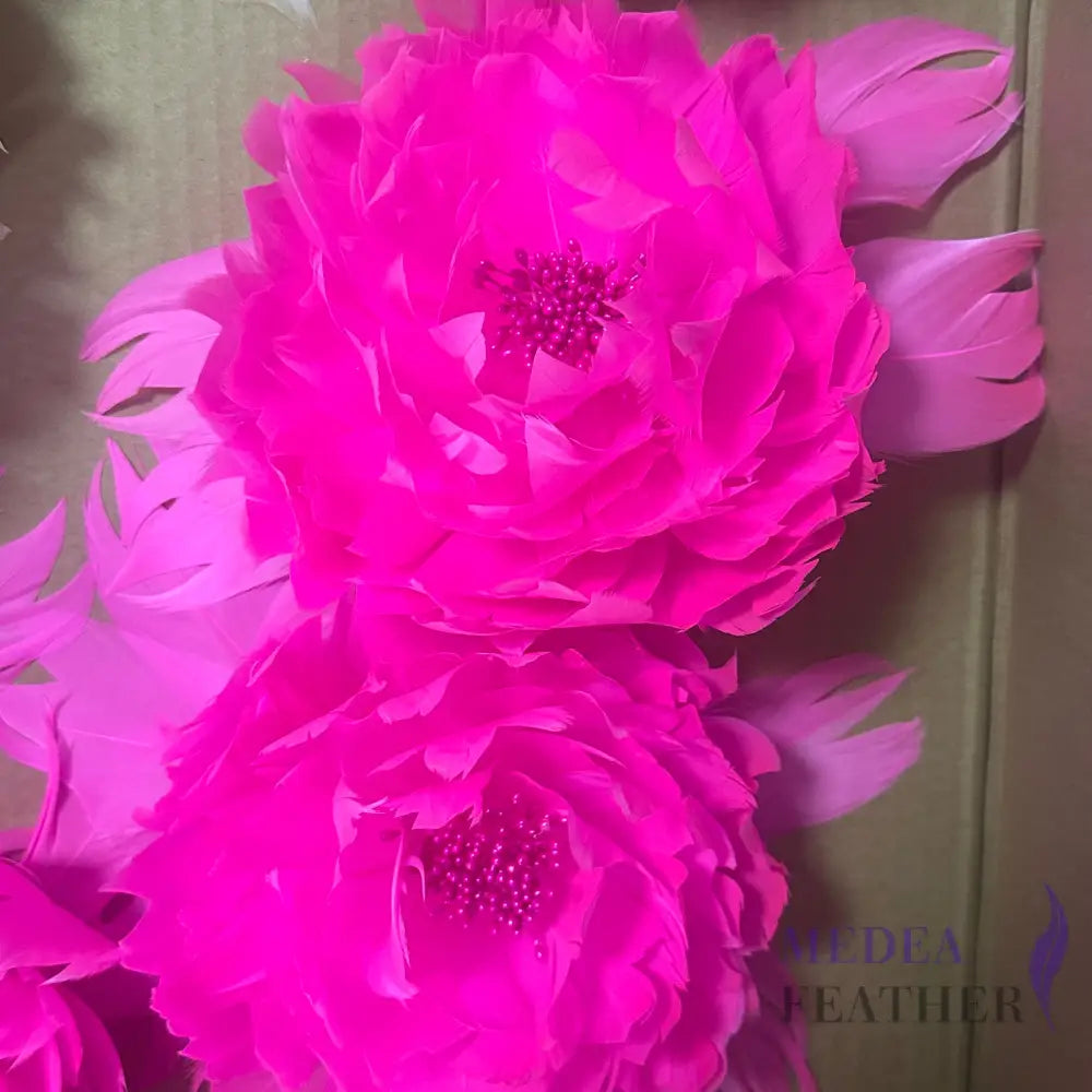 Penoy Goose Feather Flower Millinery Hat Mount FM047 - #52 neon pink