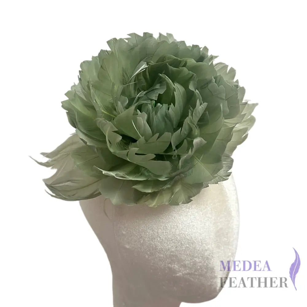 Penoy Goose Feather Flower Millinery Hat Mount FM047 - #74 quiet green