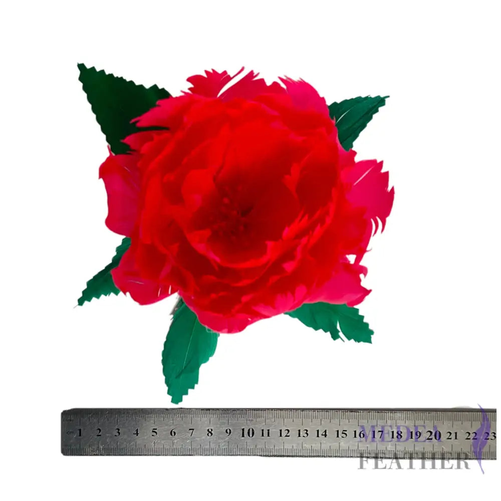 Penoy Zigzag Goose Feather Flower Mount FM829 #92 hot pink & #72 green