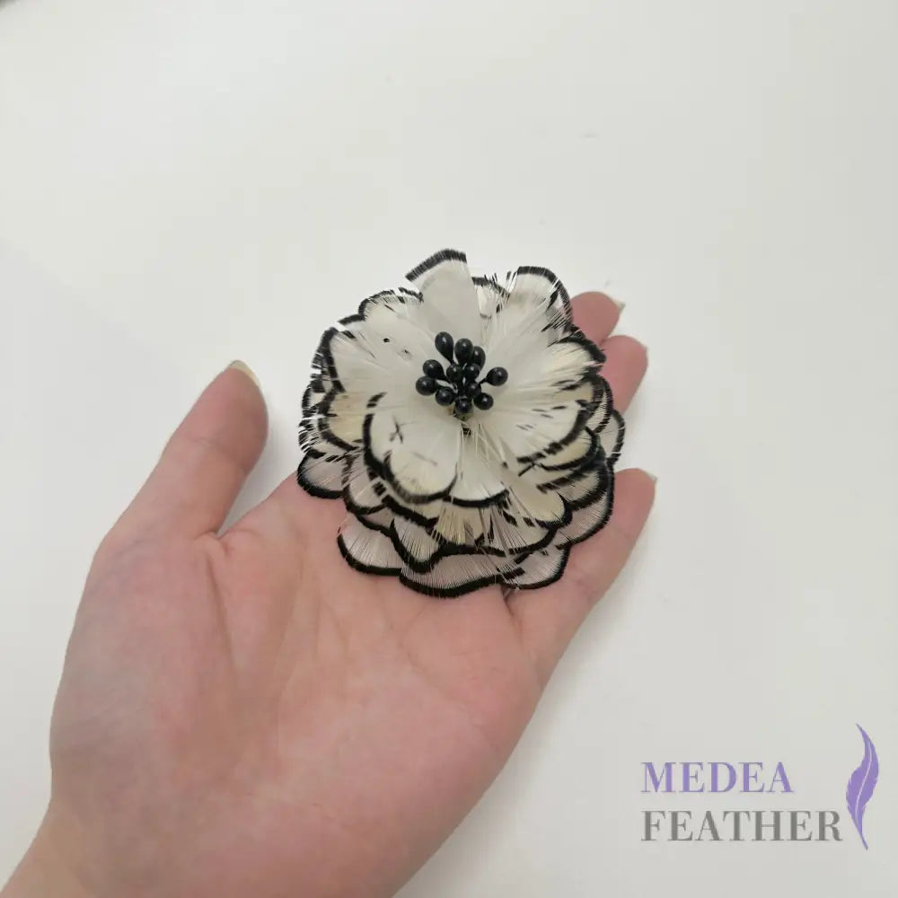 Petite White Lady Amherst Pheasant Feather Flower