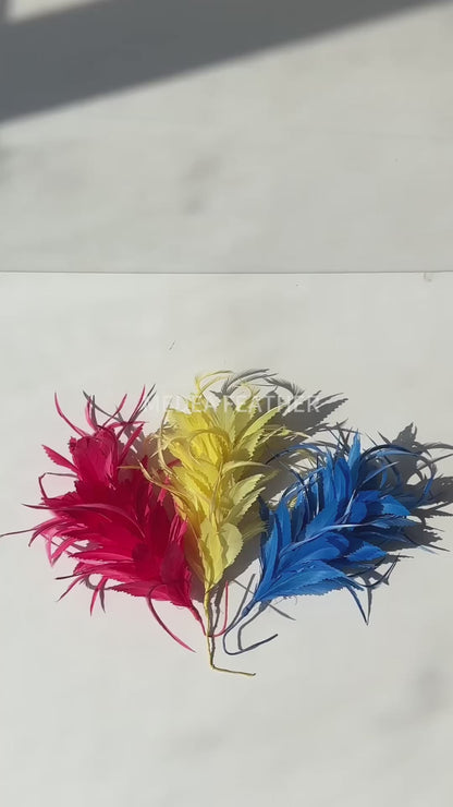 Zigzag Goose Biot Feather Flower Mount