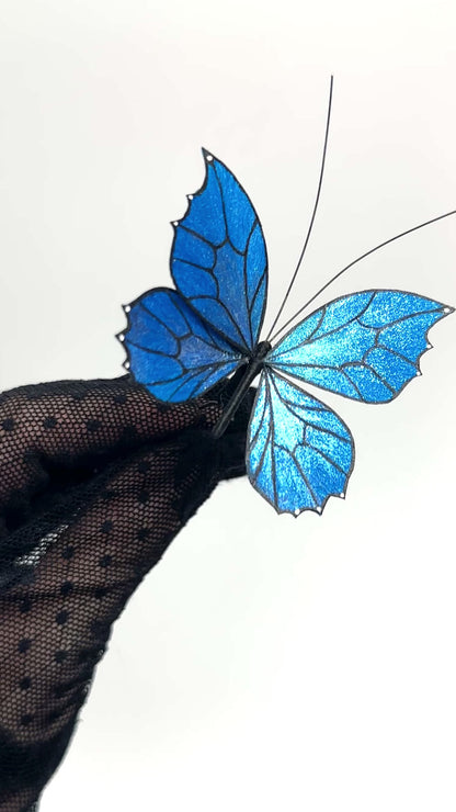 Ronghua Handmade Silk Art | Blue Starry Butterflies