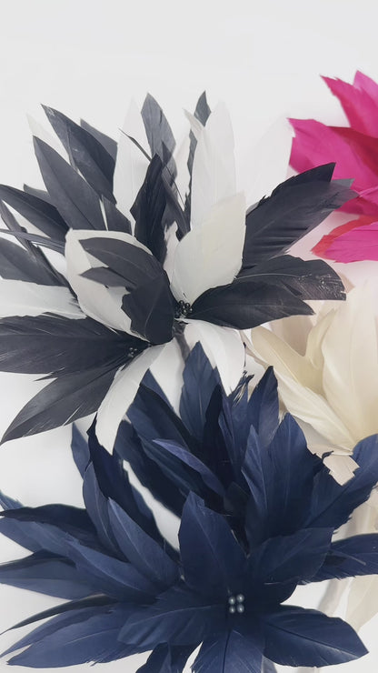 Goose Feather Pom Flower Millinery Hat Mount