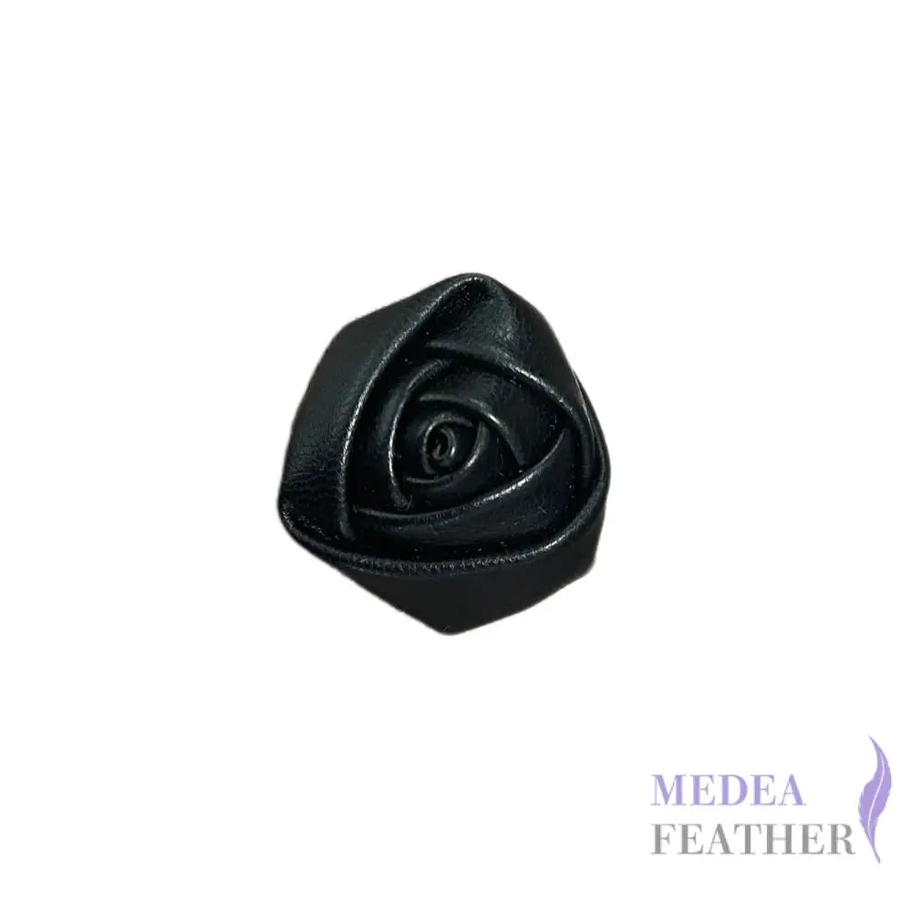 PU Leather Rose Flower - Black