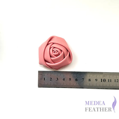 PU Leather Rose Flower - Leather Pink