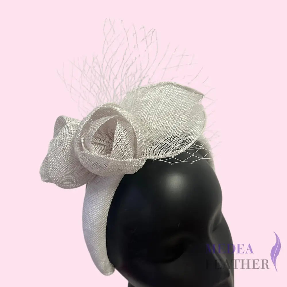 Ready-to-wear Sinamay Headband - #02 white