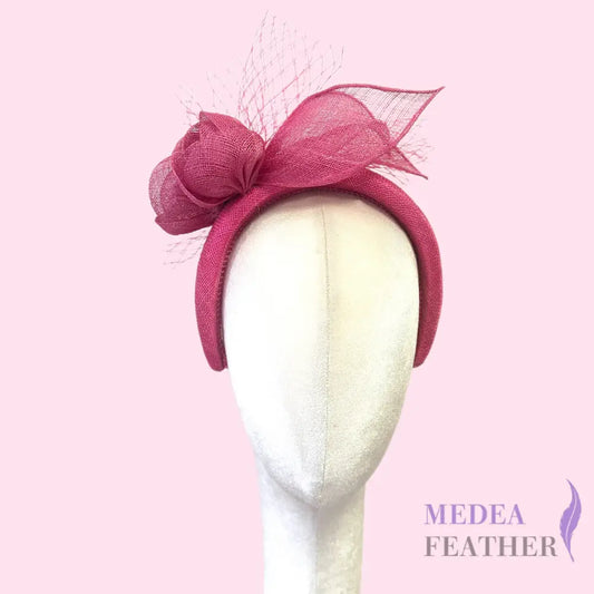 Ready-to-wear Sinamay Headband - Hot pink