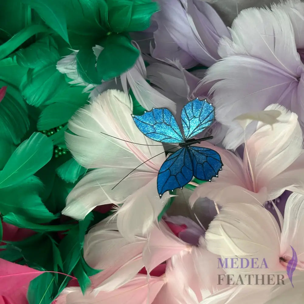 Ronghua Handmade Silk Art | Blue Starry Butterflies