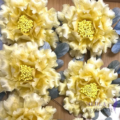 Ronghua Handmade Silk Art | Pink Peony Yellow