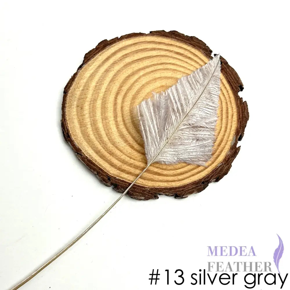 *Sales* 25cm Long Arrowhead Ostrich Feather (1 pack=5 pieces) #13 silver