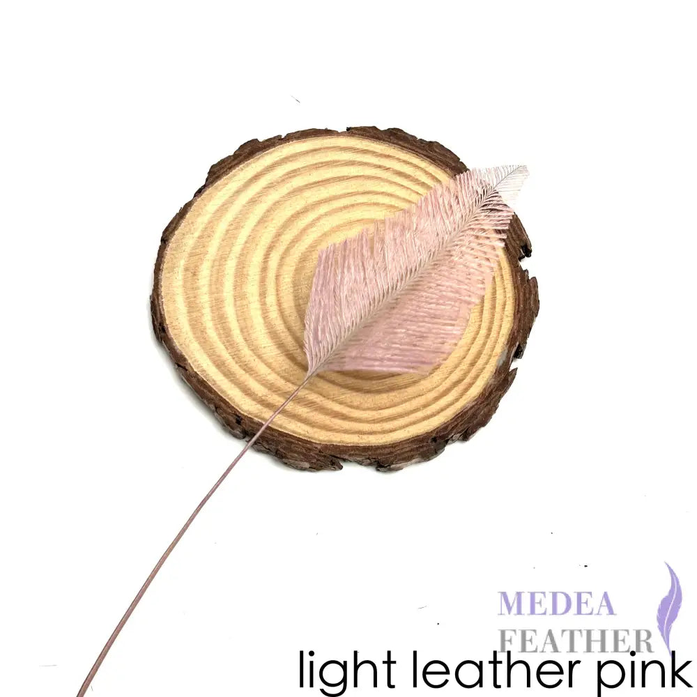 *Sales* 25cm Long Arrowhead Ostrich Feather (1 pack=5 pieces) light leather pink