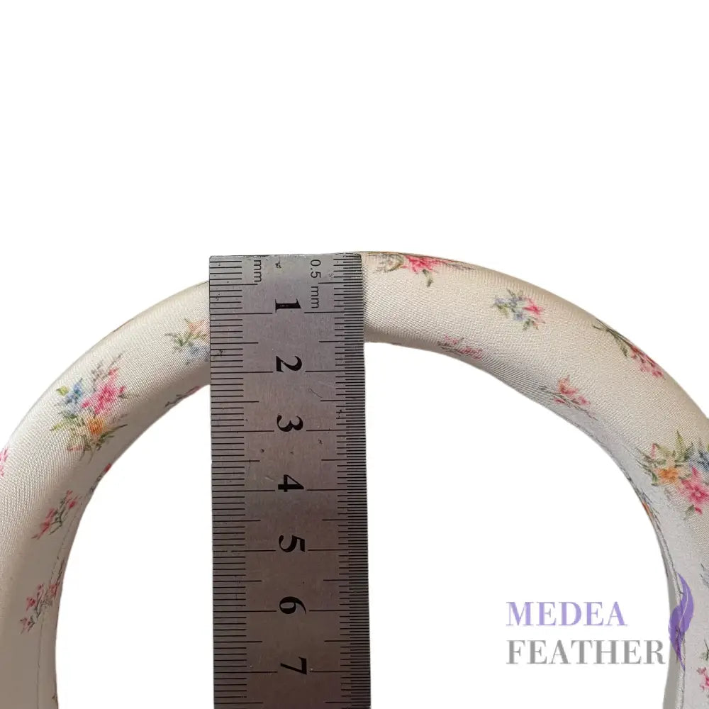 Wide Satin Padded Headband with Misty Floral Print