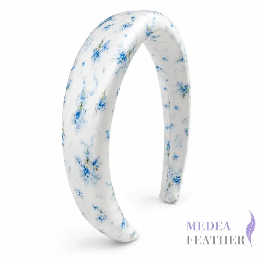 Satin Padded Headband with Misty Floral Print